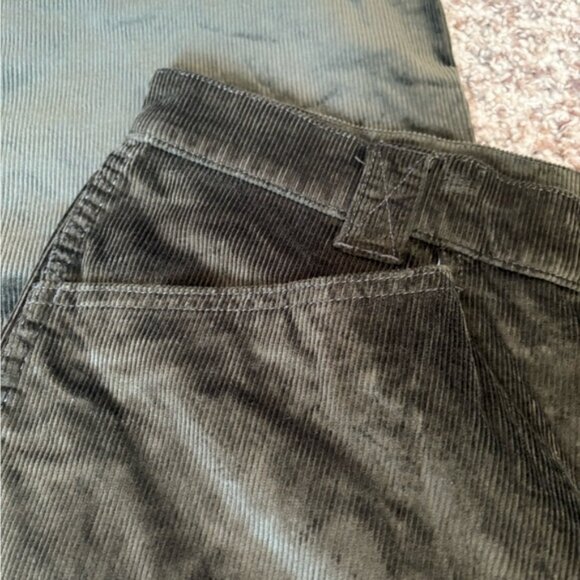 Madewell Dark Green/Brown Emmett Wide-Leg Corduroy Pants - Picture 6 of 9